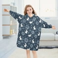 thumbnail image 5 of joogoo Wearable Blanket Hoodie for Rabbits Dandelions Oversized Sherpa Hooded 3-14 YR M, 5 of 7