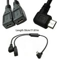 thumbnail image 3 of XISAOK Splitter and Micro USB Cable,5 Pin Male to 2Female Y Splitter Cable Left Right Angle Charger Adapter Charging Data Cord, 3 of 16
