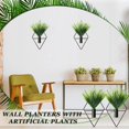 thumbnail image 4 of BlinkLLX 2 Pieces Wall Decor Hanging Planters with Artificial Plants Metal Hanging Vase Indoor Plants Holder Modern Boho Wall Art for Bathroom Bedroom Living Room Decor(Black,Aquatic Plant), 4 of 6