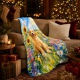 thumbnail image 3 of Dog Portrait Colorful Pet Artwork Playful Graphic Style Dog Lovers Colorful Pet Portrait Warm Flannel Blanket, Pet Adoption Gift for Living Room and Bedroom Home Decor, 3 of 9