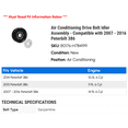 thumbnail image 2 of Air Conditioning Drive Belt Idler Assembly - Compatible with 2007 - 2016 Peterbilt 386 2008 2009 2010 2011 2012 2013 2014 2015, 2 of 2