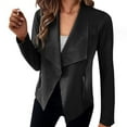 thumbnail image 1 of Women's Faux Suede Jackets 2024 Fall Long Sleeve Open Front Cropped Coat, 1 of 5
