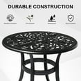 thumbnail image 4 of Outdoor/Indoor End table 24inch Round Garden Cast Aluminum Table Black/White, 4 of 7