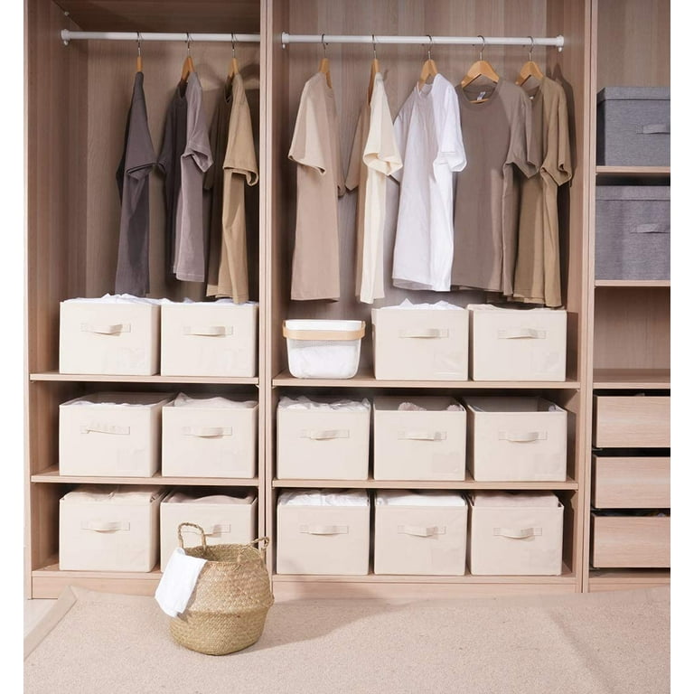 Linen-blend Hanging Closet Organizer - Light beige - Home All