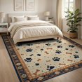 thumbnail image 3 of ODIKA 8'x10' Washable Area Rug Non-Slip Chair-Friendly Mat Print Paws Boho Scattered Bones Spotted Details Alfombra Para for Dining Room, Large Office, Lounge, 3 of 7