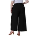 thumbnail image 3 of Agnes Orinda Women's Plus Size Lounge Pant Elastic Waist Wide Leg Casual Palazzo Pants with Pockets 1X Black, 3 of 6