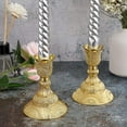 thumbnail image 7 of ABCISI Candle Stick Holders Set, 2PCS Brass Taper Candle Holders, Vintage Metal Pillar Candlestick Holders, Elegant Candle Stand Candelabra for Dining Table Centerpieces Wedding Home Decoration Gold, 7 of 7
