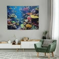 thumbnail image 2 of ONETECH  Colorful Marine Life Wall Hanging Tapestry Undersea Tropical Animals Fish Tapestries Beautiful Coral Reef Ocean Underwater Scene Tapestry Picnic Beach Sheet Room Decor, 2 of 7