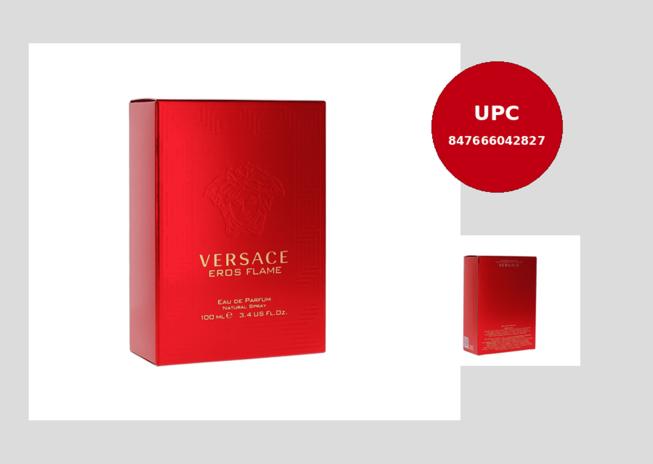 Versace, Eau de Toilette, 3.4 oz, Eros Flame, Bold Masculine