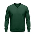 thumbnail image 6 of Atkumj Mens V Neck Sweatshirts Fall Fashion Solid Color Pullover Top Casual Comfy Relaxed Long Sleeve Sweatshirts S, 6 of 7