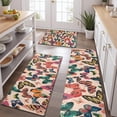 thumbnail image 2 of Beige Butterfly Colorful Pattern Kitchen Rugs Sets Of 3,Kitchen Runner Rugs Non Skid Washable,Decorative Kitchen Floor Mats for Kitchen,Sink,Laundry,17"x30"+ 17"x47" + 17"x59", 2 of 6