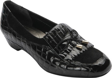 black crocodile loafers