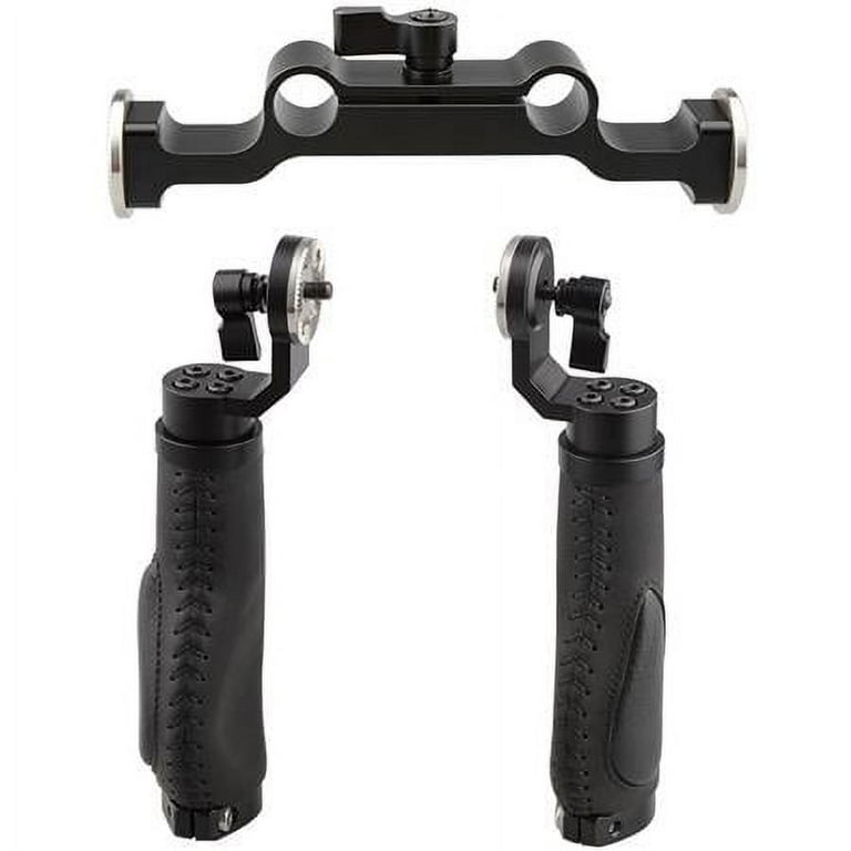 camvateレザーハンドル15?mmロッドショルダーマウントリグwith ARRIロゼットfor DSLR (ブラック、m6スレッド、31.8?MM dwos6rj Black Leather Handle Shoulder Mount Rig & 15mm Rod Clamp