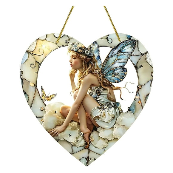 Binwennn Acrylic Gemstones And for Crafts Christmas Mailbox Solar Stained Glass Kits for Adults Christmas Heart Shaped Window Girl Light Catcher Fairy Stained Glass Suncatcher Stained Glass