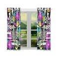 thumbnail image 2 of BSDHOME Vintage Circles Stripes Flowers Splashes Window Curtain Kitchen Curtain 26x39 inches (Two Pieces), 2 of 3