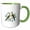 Green/White, variant on 3drose, Two Turtle Doves Cut-out Stencil Retro Style 3, 15oz Two-tone Red Mug