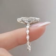 thumbnail image 2 of Cora jewellery 2.5CT Hidden Halo Marquise Moissanite Engagement Ring For Women, 18K White Gold, 2 of 4
