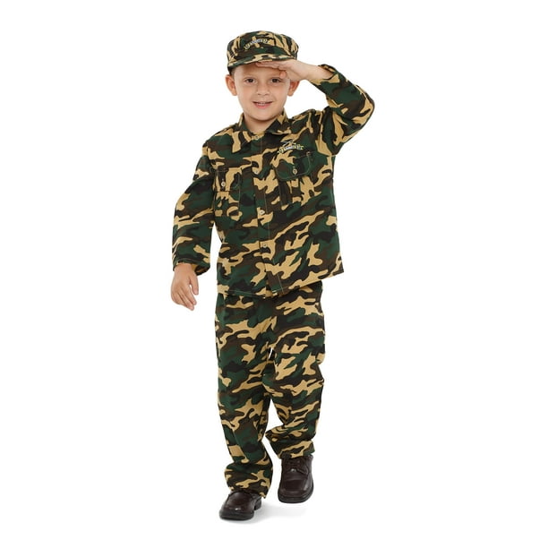 Disfraz de soldado estadounidense para niños y niñas, disfraz de soldado