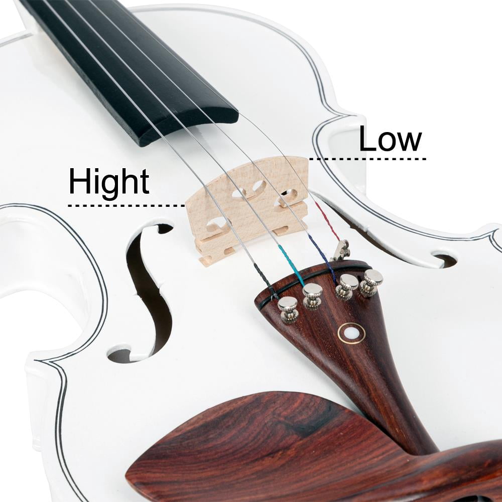 Glarry 4/4 Violin for Beginner with Case, Bow,Shoulder, Matte White