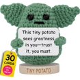 thumbnail image 1 of Muñeca de ganchillo que te regaló algo, Baby Yoda, con 30 afirmaciones, 1 of 7