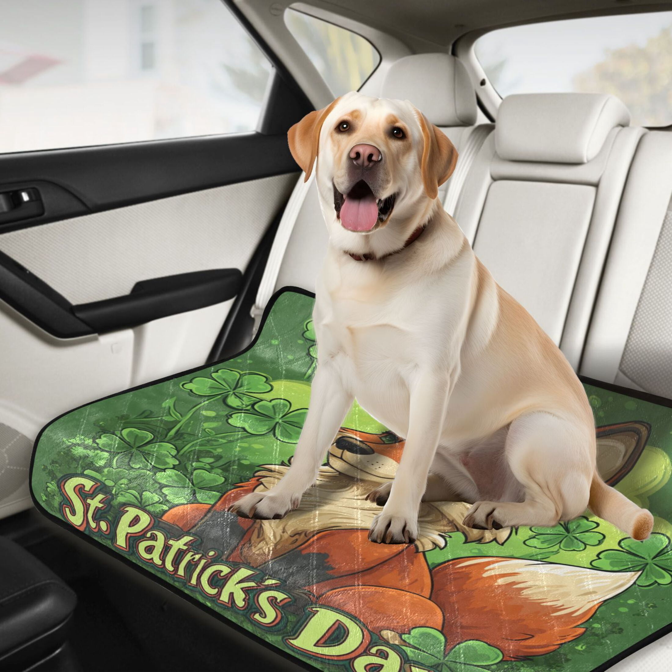 Qxltty Stpatricks Day Red Fox Cat litter Pads Pet Set of 3 Diaper Mats Center Anti-leakage Layer Absorbent Soft and Comfortable