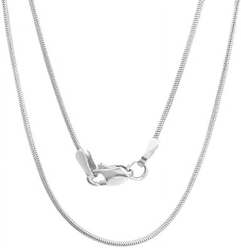 Y'all Nickel Free 925 Sterling Silver Round Snake Chain for Women, 14", 1.0mm