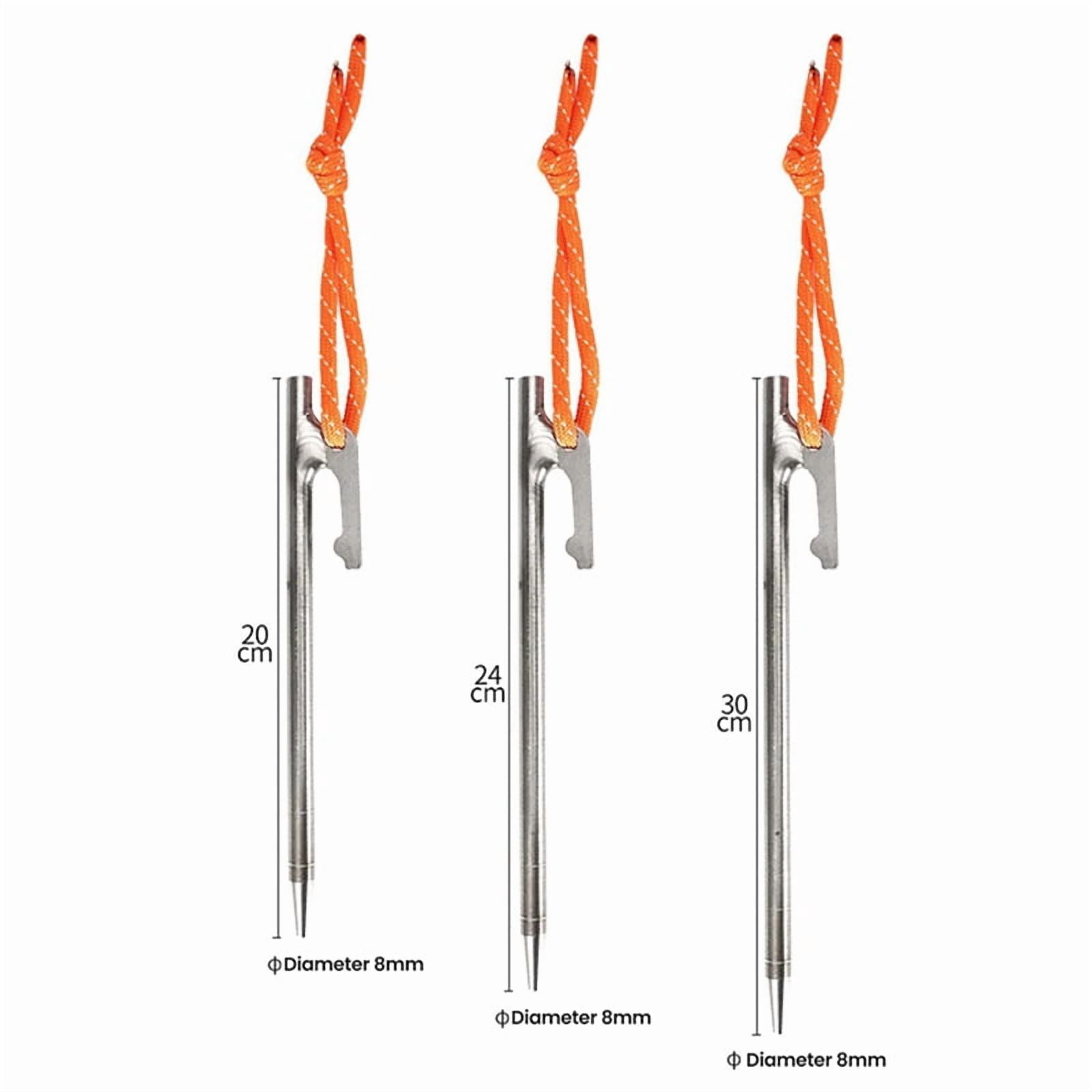Titanium Alloy Tent Pegs Camping Tent Nail Outdoor Camping Windproof Fixed Nail for Canopy Tent Nail Accessories 24cm,4PCS Tent stakes