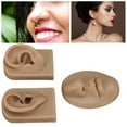 thumbnail image 1 of Soft Silicone Ear Model, 3D Flexible Nose And Mouth Model For Practicing Suture, , Silicone Body Part Model Simulation Display Props Set For Acupuncture, Jewelry Display, Teaching, 1 of 8