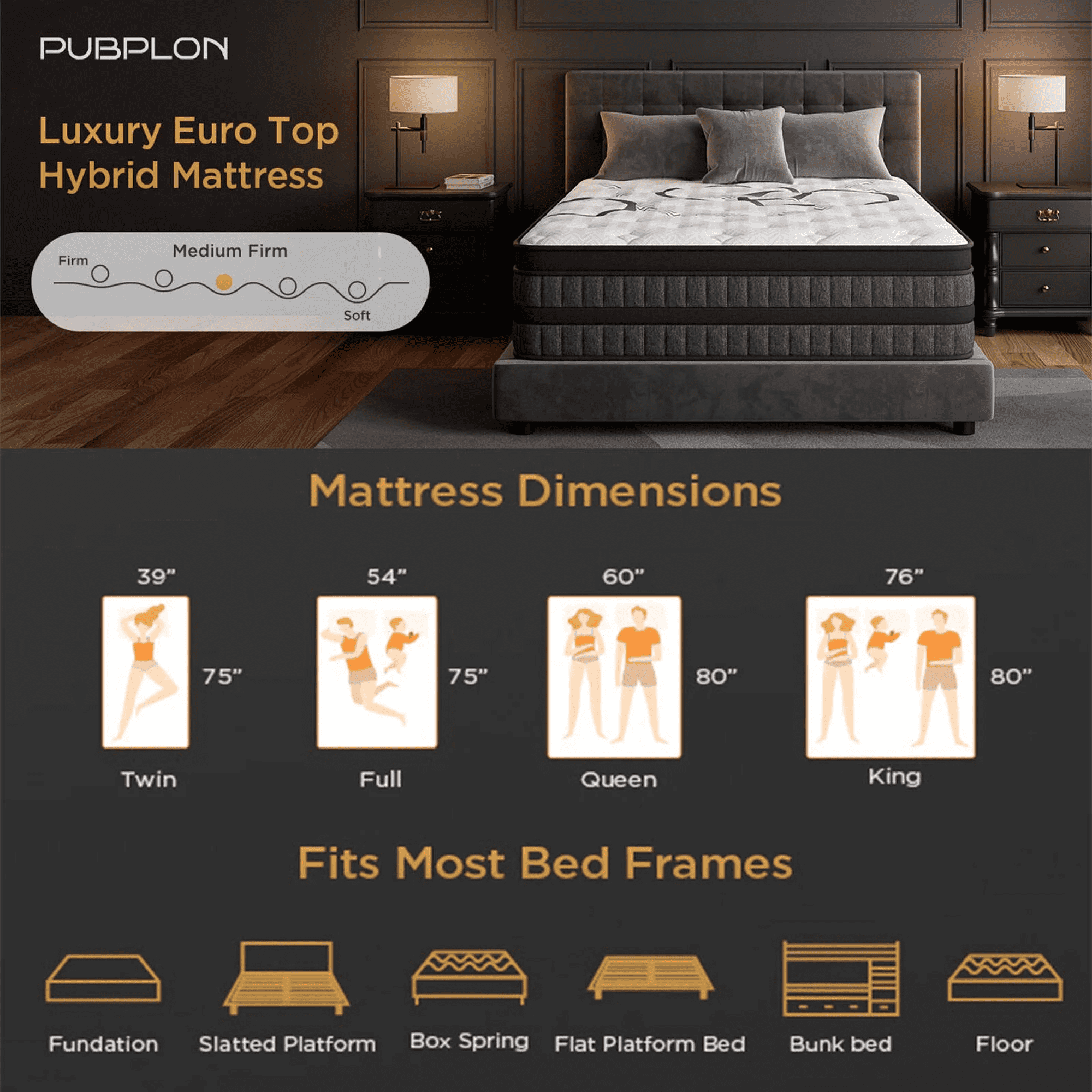 14 inch King Size Classic Hybrid Mattress Individually Pocketed Springs, Back Pain Relief, Mattress in Box, CertiPUR-US