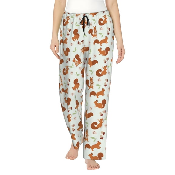 Xecao Squirrel Playing Women's Straight Lounge Pajama Pants: The Epitome of Relaxed Sleepwear