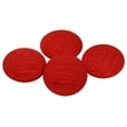 thumbnail image 1 of Tissu Décoratif Rond en Poly Dupion Rouge Recouvert de 2 Trous pour Boutons de Scrapbooking - Lot de 12 Pcs, 1 of 5