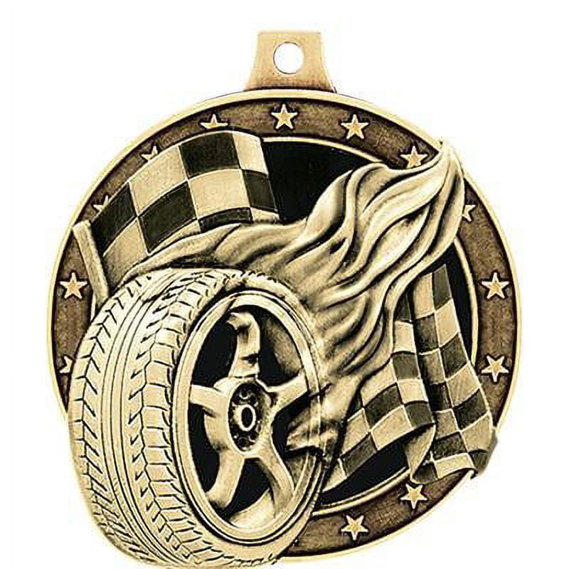 Racing Tire Medals, 2" Gold Diecast Racing Tire Medal Award 5 Pack