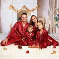 thumbnail image 5 of Fgnfyis Family Matching Pajamas Set Silk Satin Button Down Sleepwear Long Sleeve Nightwear 2 Pcs Pj Set for Kids 140, 5 of 9