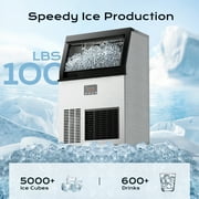Coolake 200lbs/24H Commercial Ice Maker Machine with 50lbs Ice Storage, Stainless Steel Under Counter ice Machine, Air Cooled, 115v