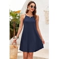 thumbnail image 2 of Jdffashion Robe d'Été pour Femmes Col Licou Sans Manches Mini Robe Décontractée Florale de Plage avec Poches, 2 of 5