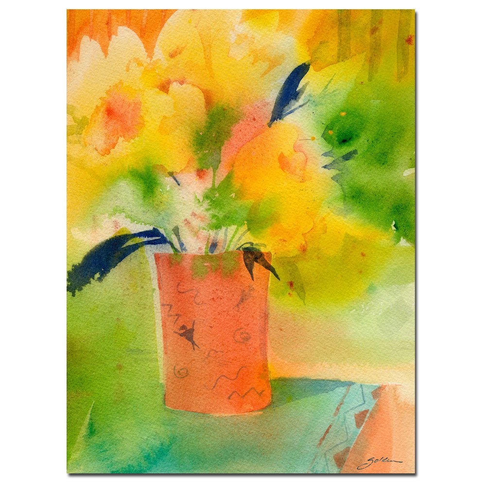 Trademark Art "Southwest Vase with Yellow" Canvas Art by Sheila Golden, 24x32