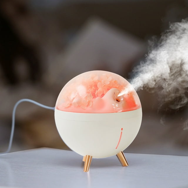 Meitianfacai Space Flower Humidifier Small Portable Color Mood Night Light Silent Two Speed Mist Humidification Skin Care Moisturizing Instrument Immortal Flower Timed Vaporisateur, Pink