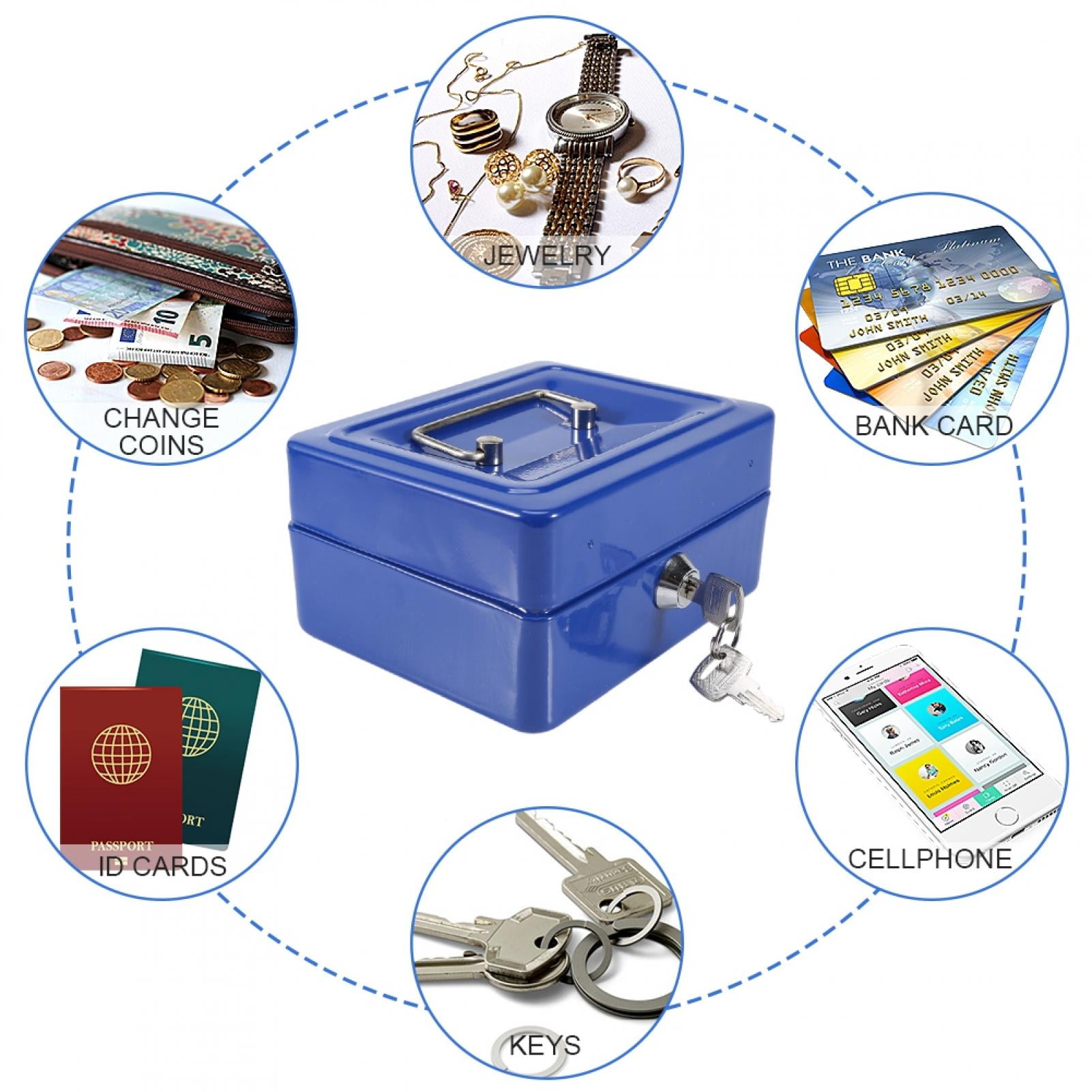 Darice Safe Box For Money – Safe With Electronic Combination Lock And Emergency Key – Cash Safe With Money Slot – Ideal For Documents, Cash, Jewelry