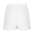 thumbnail image 6 of THDHVS Womens Shorts,Casual Shorts for Women,Womens Solid Linen Casual Shorts High Waisted Shorts Summer Flowy Beach Drawstring Shorts White XL, 6 of 7