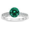 thumbnail image 2 of Star K � Round 7mm Simulated Emerald Channel Set Engagement Promise Ring, 2 of 9