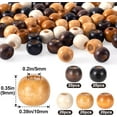 thumbnail image 2 of Monebena 100pcs Large Hole Wooden Beads for Crafts, Vintage Round Natural Wood Hair Bead, 5 Colors 9X10mm Wooden Loose Spacer Beads for Macrame Necklace Bracelet Hair DIY Craft Handmade Decor M01, 2 of 7