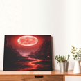 thumbnail image 4 of Gukieu Red Moon Lava Print Horizontal Canvas Decorative Painting 12x16 Inch Shrinkage Resistant Frame Hanging Home Wall Art Decor, 4 of 6