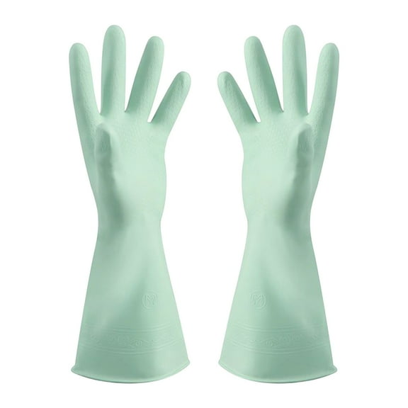 Oalirro Rubber Gloves,Cleaning Gloves,Dishwashing Gloves,Dish Gloves-Waterproof Household Gloves for Laundry, Gardening Mint Green M