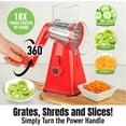 thumbnail image 2 of Rotary Cheese Graters, Vegetable Slicer | Parmesan Cheese Grater Rotary Handheld Cabbage Shredder |Cheese Shredder with 3 Interchangeable Blades & Suction Base, Rapeuse Fromage, AS SEEN ON TV, 2 of 5