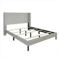 thumbnail image 6 of Castle Place Contemporary Corduroy Velvet Upholstered Wingback King Bed, Light Grey, 6 of 13