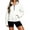 White, variant on Asgosdo Women's Sweatshirts Zipper Long Sleeve Lapel Oversized Pullover Casual Fashion Lightweight Fall Tops