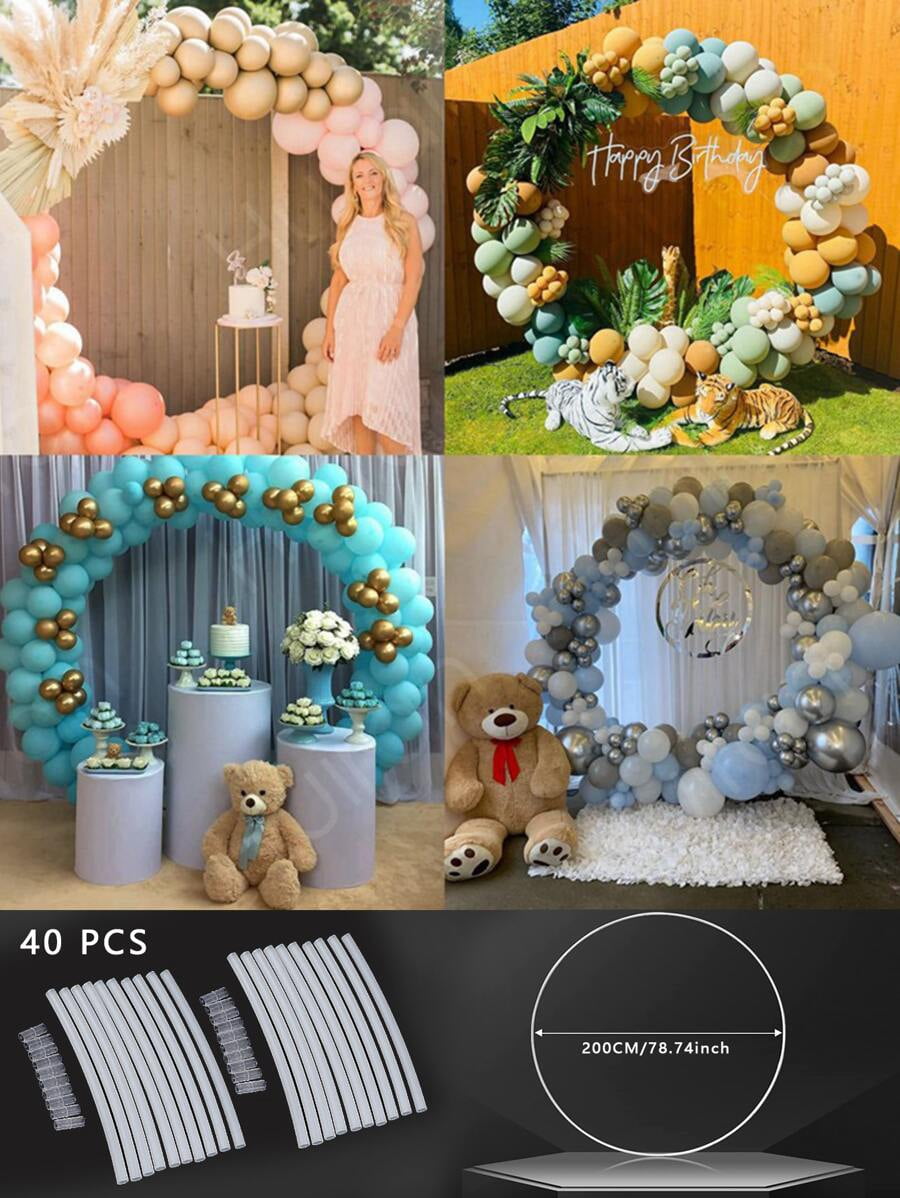 200cm Round Balloon Column With 40pcs Stands, Wedding Birthday Party Balloon Decoration Arch Frame Kit