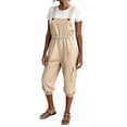 thumbnail image 3 of Feancey Cargo Overalls for Women Cropped Casual Bib Jumpsuits Summer Sleeveless Hiking Capri Pants Romper with Pockets Khaki XXL, 3 of 8