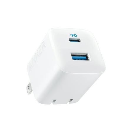 Anker 33W 2-Port Wall Charger with Foldable Plug, Compact Fast Charger, White (Cable Not Included)