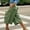 #Green, variant on DPTALR Women's Summer Solid Casual High-Waisted H-Line Cargo Capris Regular Pockets,Stitching Detail,Green,Size L
